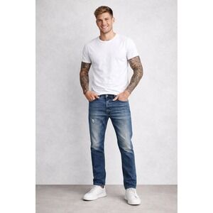 Diesel Darron 0RBS4 Mens Regular Slim Tapered Blue Jeans Size 31x32